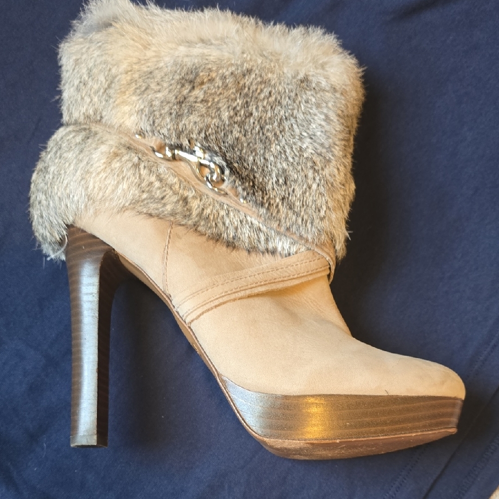 Coach Athena Ankle Boots With Rabbit Fur